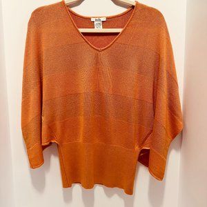 ISELA Women's V-neck Split Sleeve Hip Band Pullover Sweater Blouse